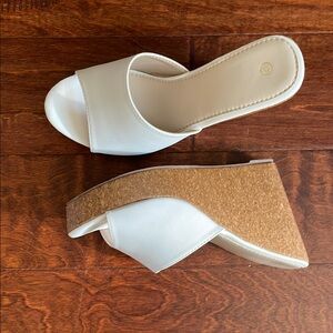 Women's White Wedge Sandals